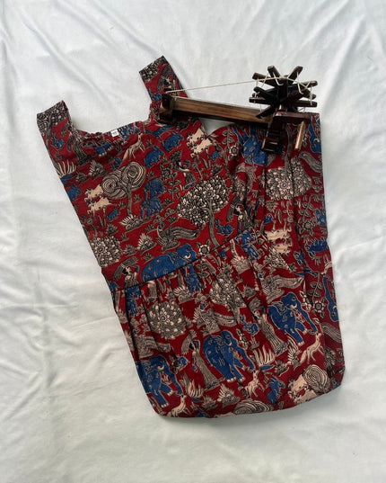 Kalamkari Long Frock With Maroon Color