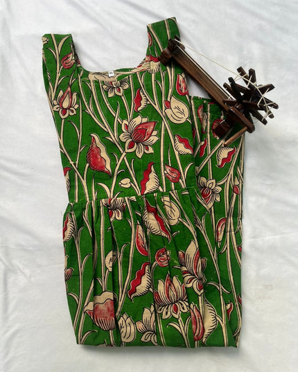 Kalamkari Long Frock With Green Color