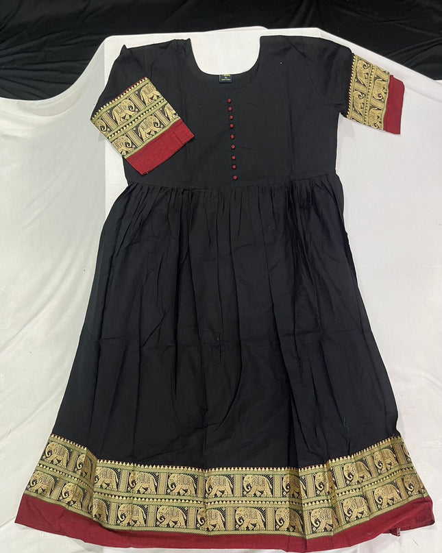 Narayanpet Frock with Black Colour half lining