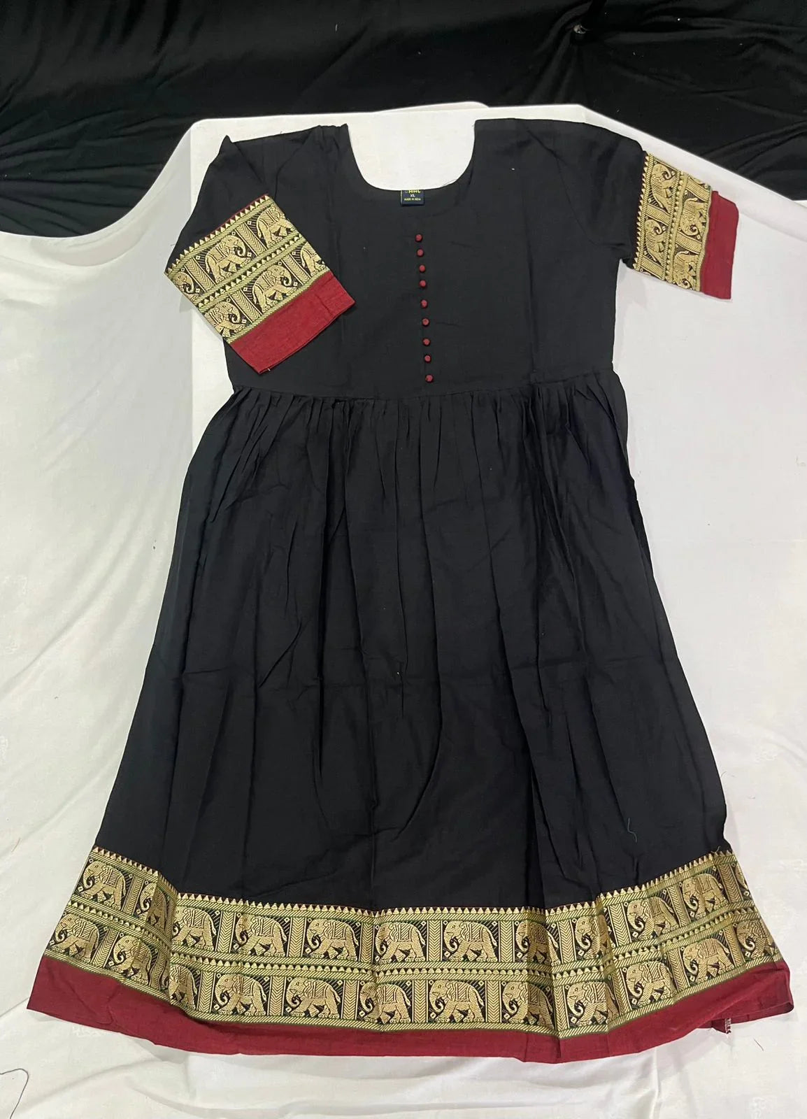 Narayanpet Frock with Black Colour half lining
