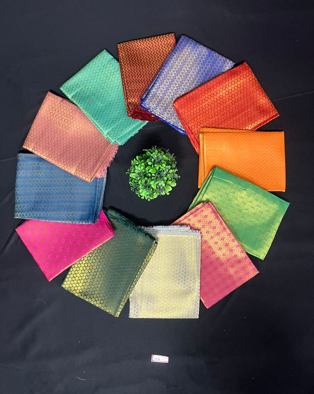 Half Pattu Blouse Bits Multi Colour with Pack of 12pcs