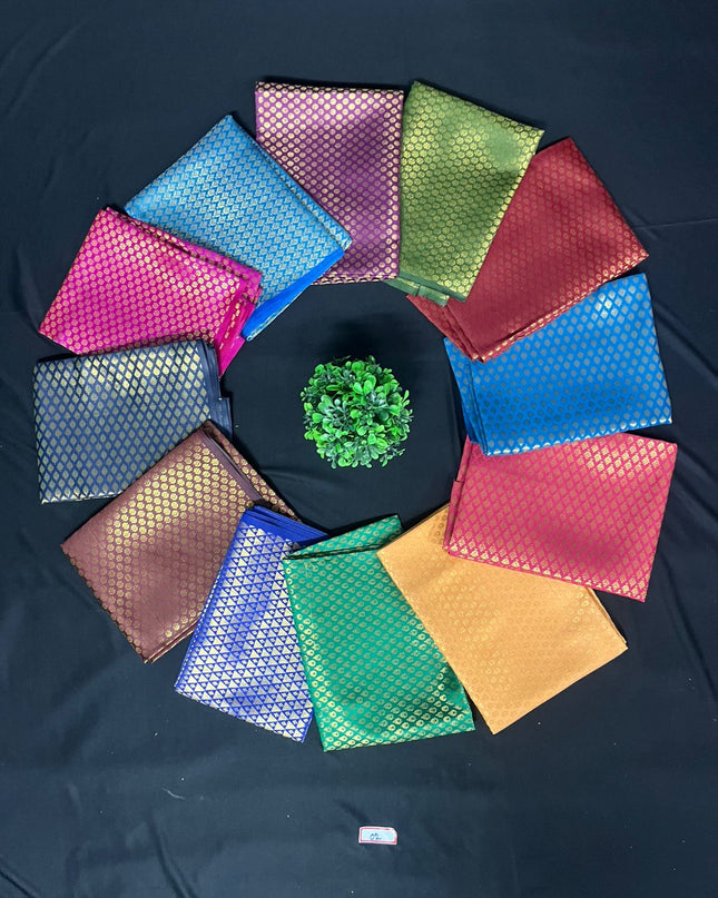 Half Pattu Blouse Bits Multi Colour with Pack of 12pcs