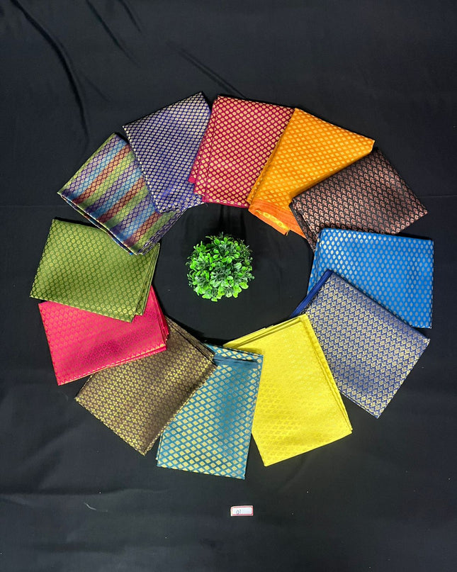 Half Pattu Blouse Bits Multi Colour with Pack of 12pcs