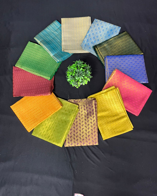 Half Pattu Blouse Bits Multi Colour with Pack of 12pcs