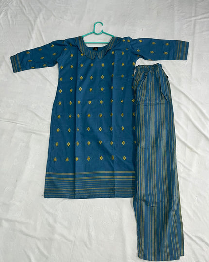 Premium Cotton Wooven Co-ord Set with Blue Colour