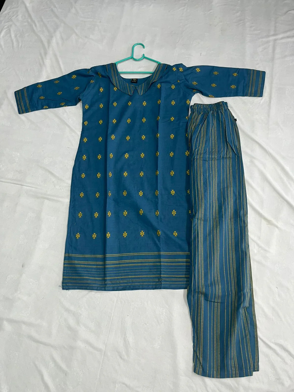 Premium Cotton Wooven Co-ord Set with Blue Colour