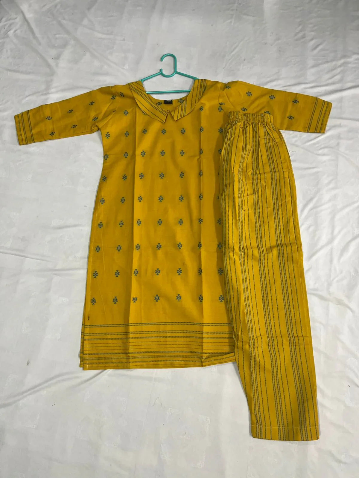 Premium Cotton Wooven Co-ord Set with Yellow Colour