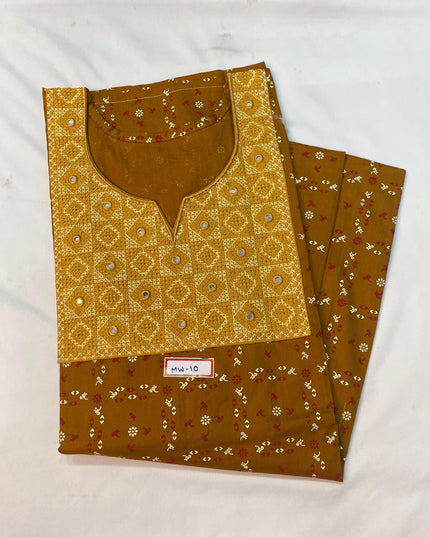 Mirror Finish Cotton Nighty with Free Style Size Bronze Colour