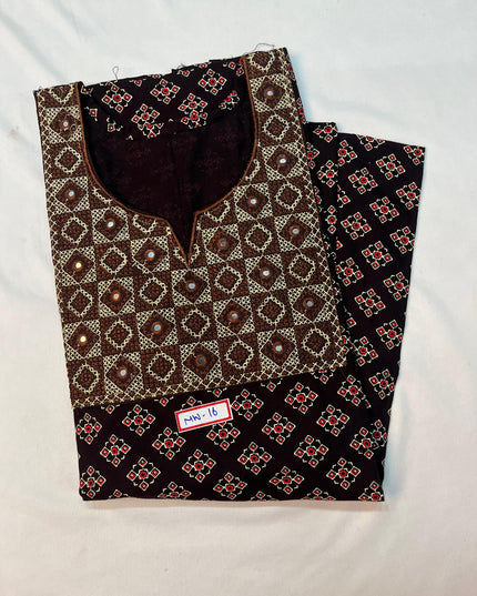 Mirror Finish Cotton Nighty with Free Style Size Brown Colour