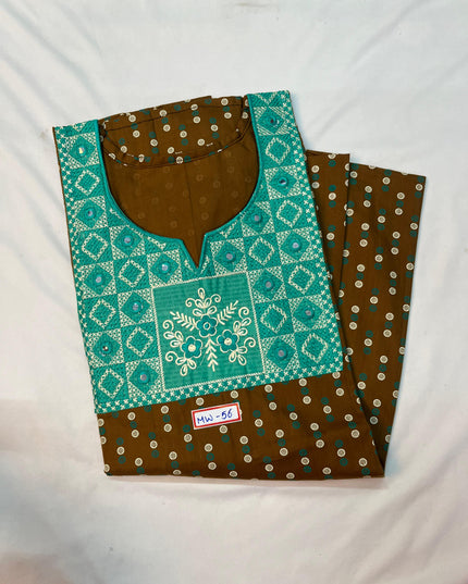 Mirror Finish Cotton Nighty with Free Style Size Rust Colour