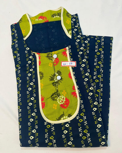 Free Style Collar Nighty with Buttons – Sky Blue Colour