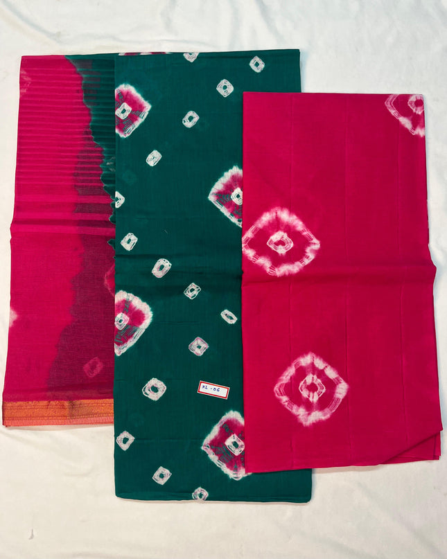 Pure Cotton Bandhani Printed Dress Material – Sea Green Colour Ethnic Wear for Women