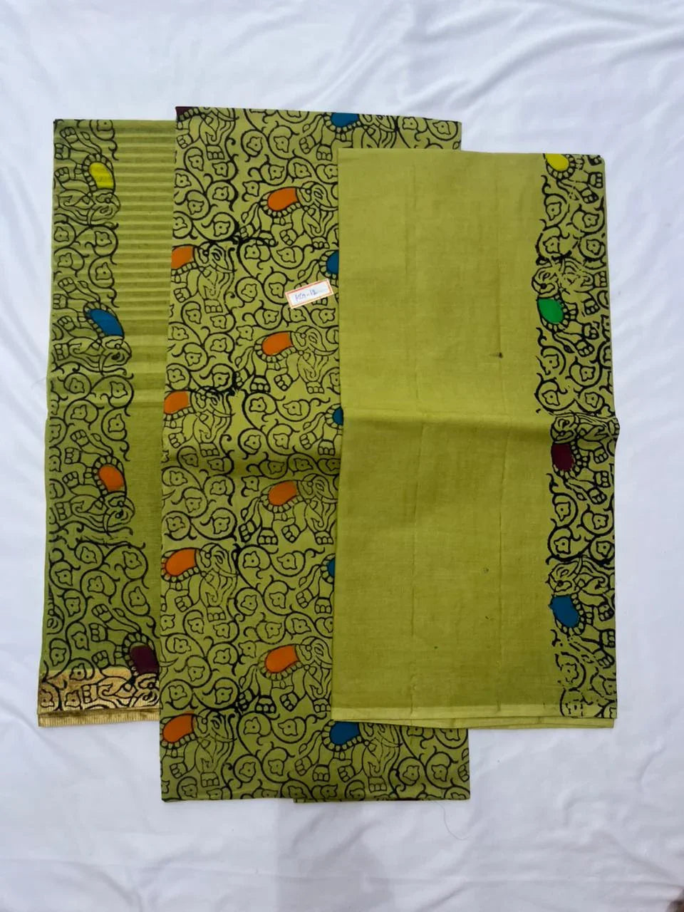 Pure Cotton Hand block Printed Dress Material –Icky Green Colour Ethnic Wear for Women