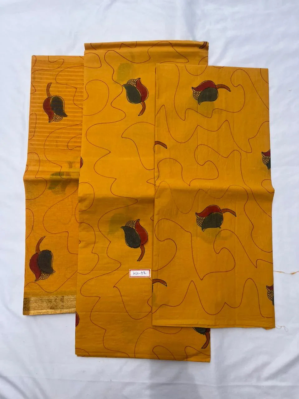 Pure Cotton Hand block Printed Dress Material – Yellow Colour Ethnic Wear for Women