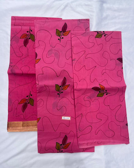 Pure Cotton Hand block Printed Dress Material – Baby Pink Colour Ethnic Wear for Women