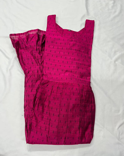 Raw Silk Frock with Full Length Lining | Pink Colour