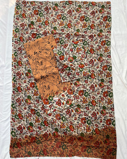 Pure Cotton Hand block Printed Dress Material – Brown Sugar Colour Ethnic Wear for Women