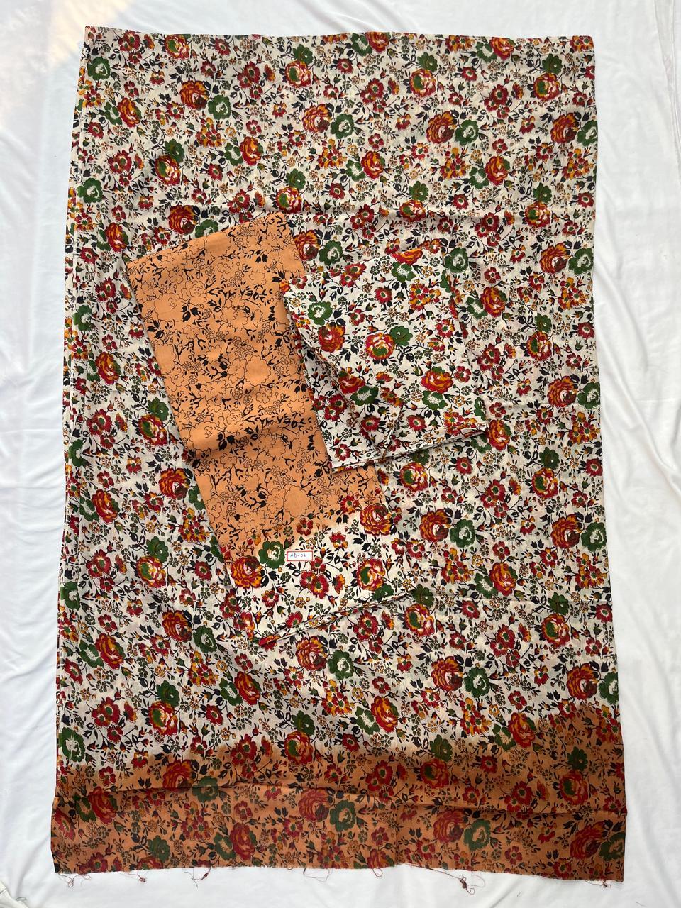 Pure Cotton Hand block Printed Dress Material – Brown Sugar Colour Ethnic Wear for Women