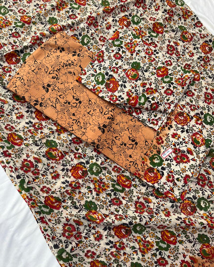 Pure Cotton Hand block Printed Dress Material – Brown Sugar Colour Ethnic Wear for Women