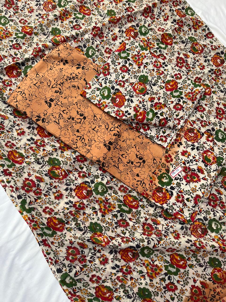 Pure Cotton Hand block Printed Dress Material – Brown Sugar Colour Ethnic Wear for Women