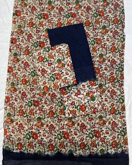 Pure Cotton Hand block Printed Dress Material – Navy Blue Colour Ethnic Wear for Women