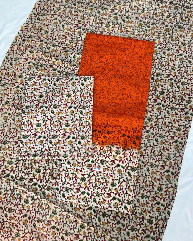 Pure Cotton Hand block Printed Dress Material – Navy Blue Colour Ethnic Wear for Women