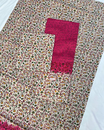 Pure Cotton Hand block Printed Dress Material – Pink Colour Ethnic Wear for Women