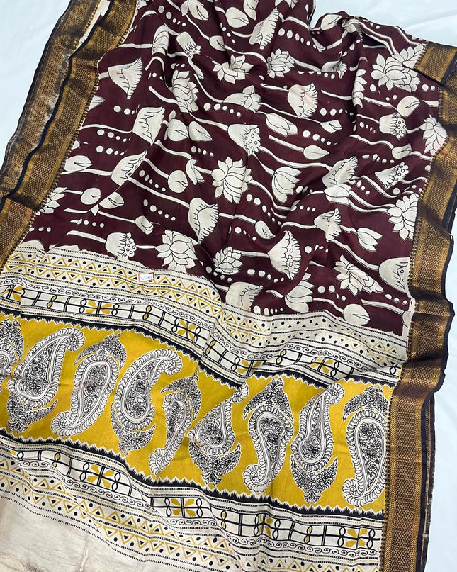 Premium Chennuri Silk Dupatta – Dark Wine Colour