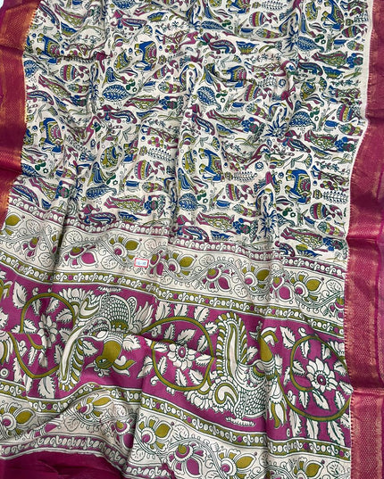 Premium Chennuri Silk Dupatta – Half White Colour