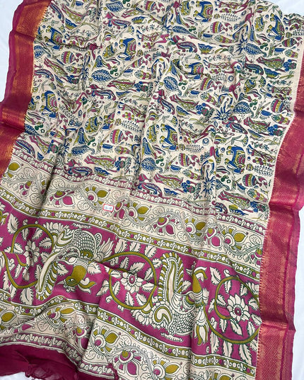 Premium Chennuri Silk Dupatta – Half White Colour