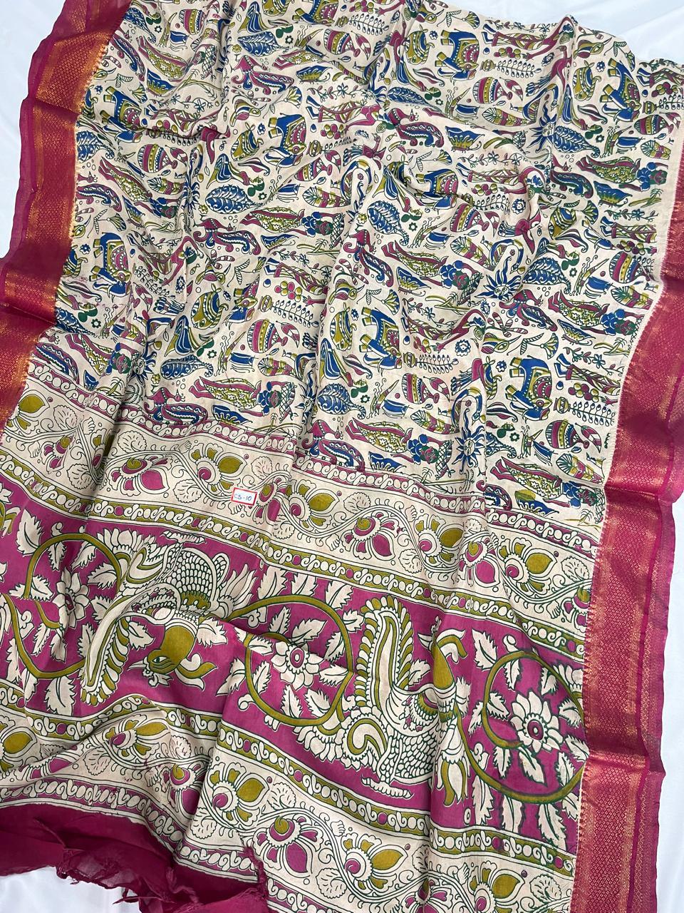 Premium Chennuri Silk Dupatta – Half White Colour