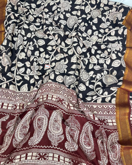 Premium Chennuri Silk Dupatta –Black Colour