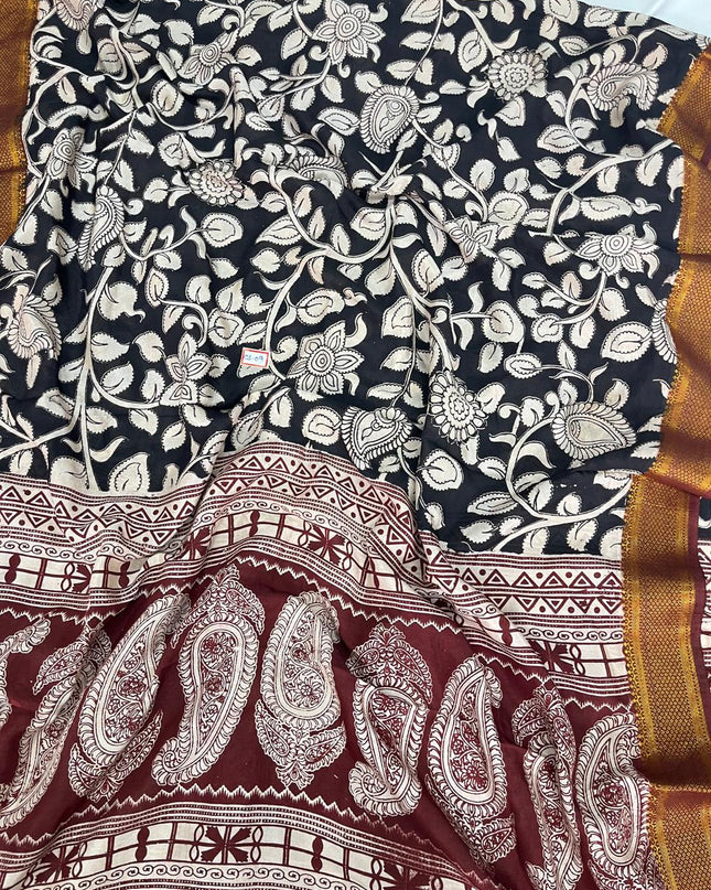 Premium Chennuri Silk Dupatta –Black Colour