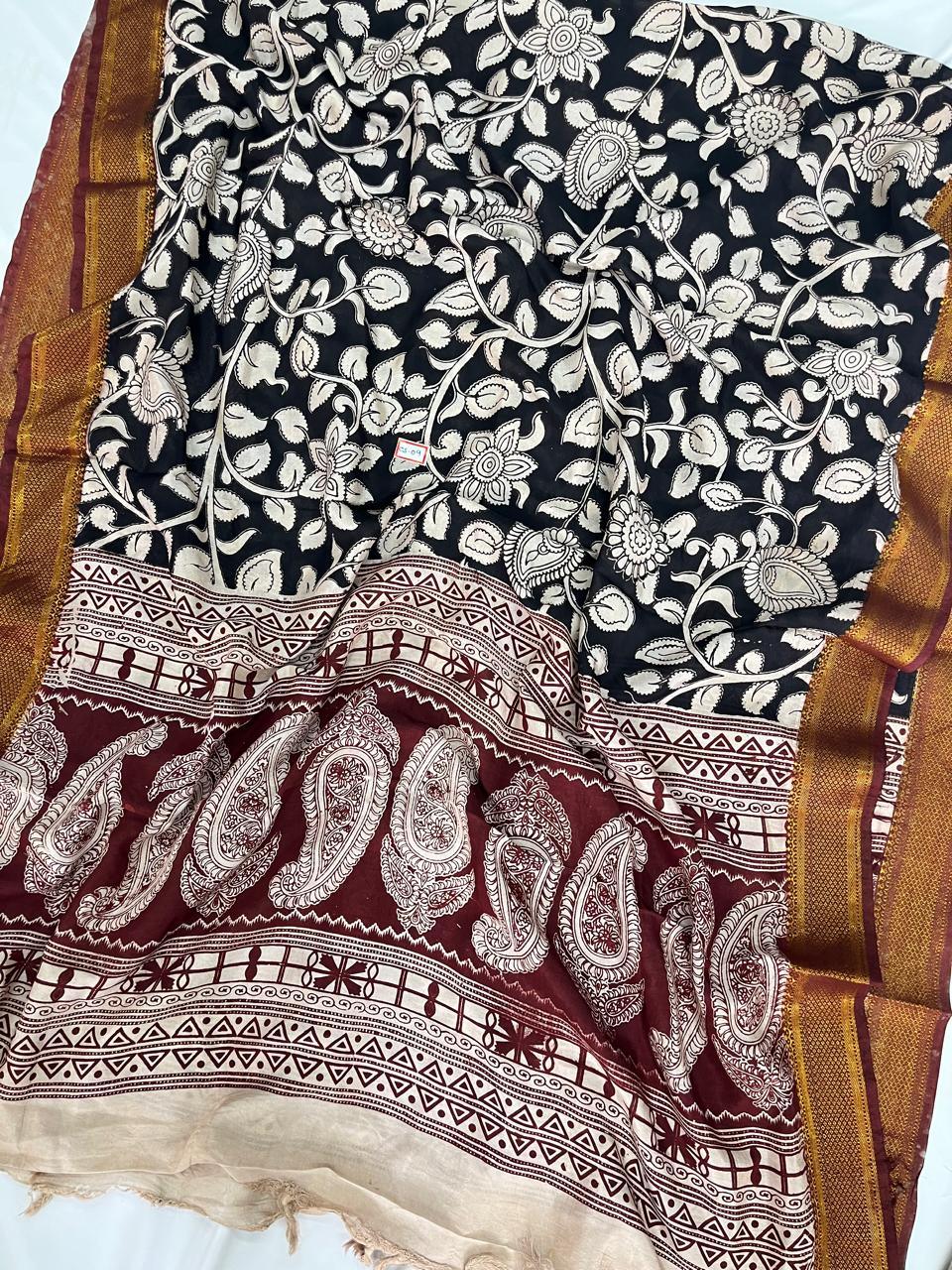 Premium Chennuri Silk Dupatta –Black Colour