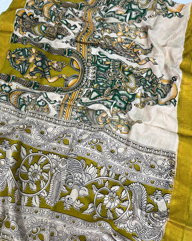 Premium Chennuri Silk Dupatta – Green Colour
