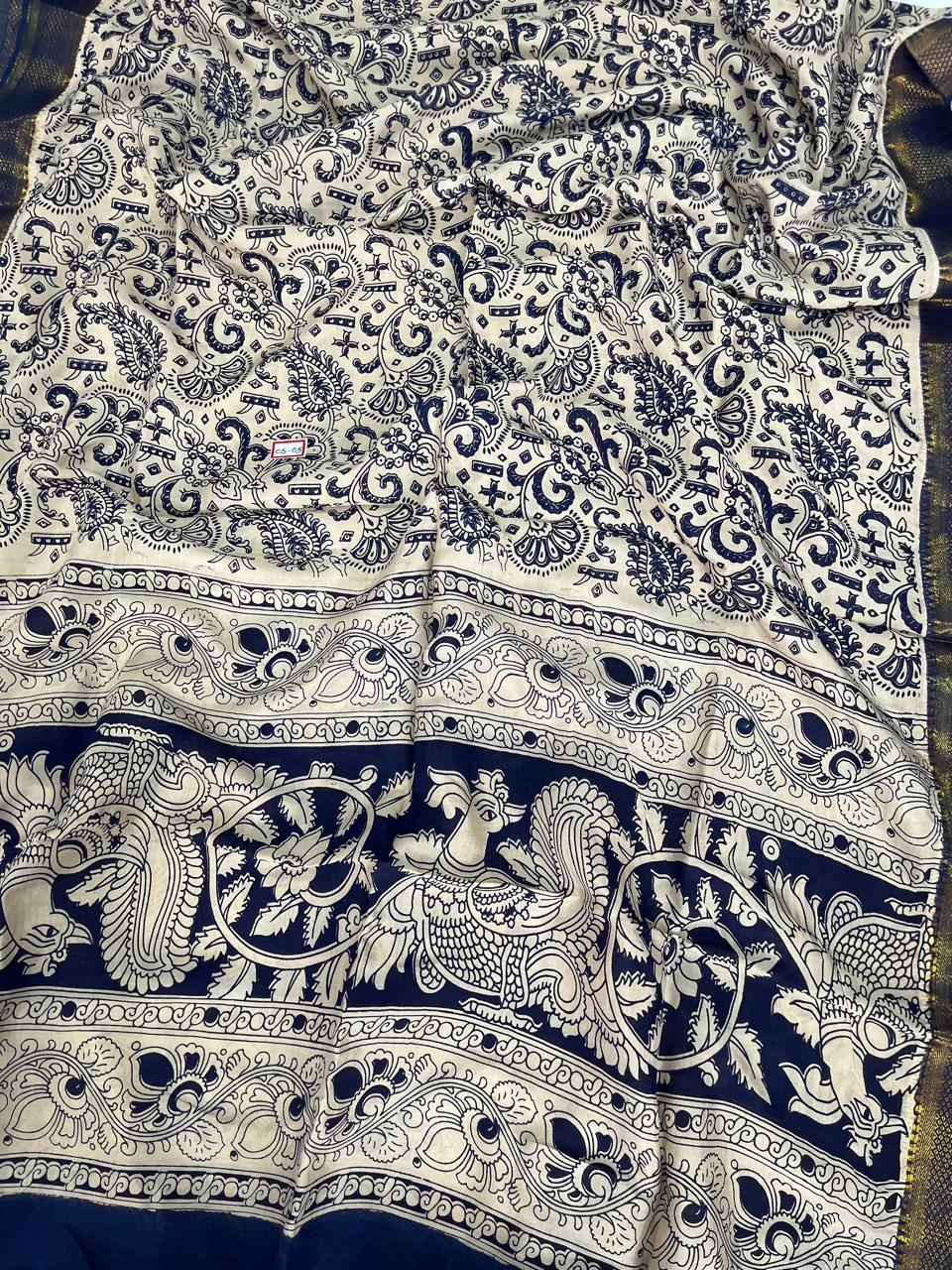 Premium Chennuri Silk Dupatta – Half White Colour