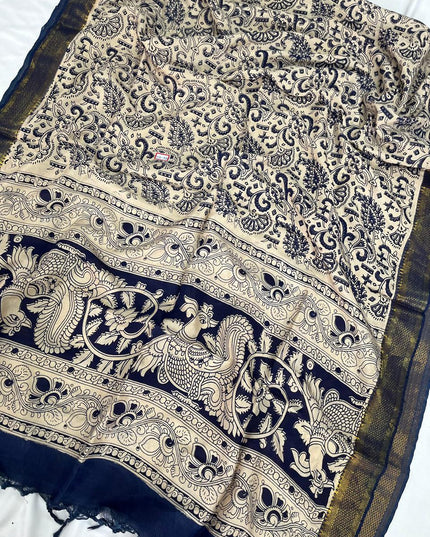 Premium Chennuri Silk Dupatta – Half White Colour