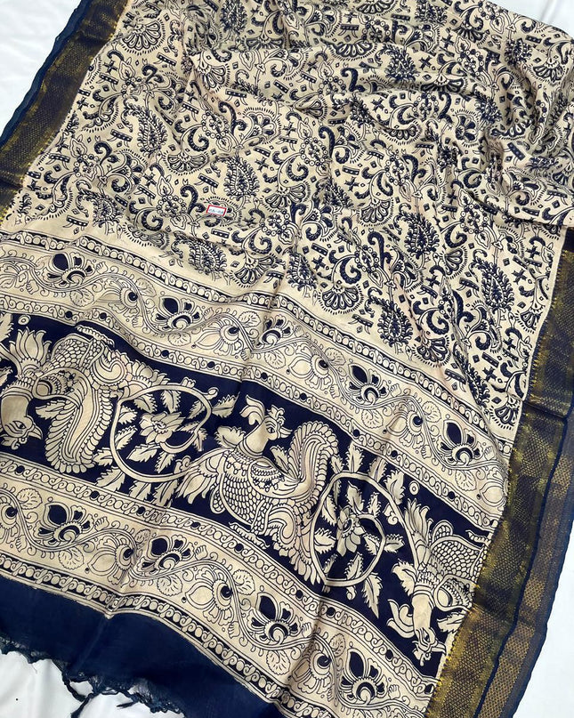 Premium Chennuri Silk Dupatta – Half White Colour