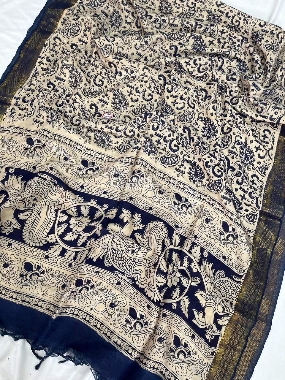Premium Chennuri Silk Dupatta – Half White Colour