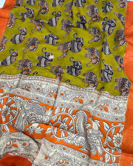 Premium Chennuri Silk Dupatta – Green Colour