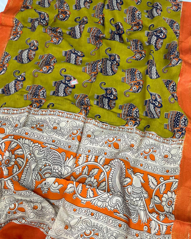 Premium Chennuri Silk Dupatta – Green Colour