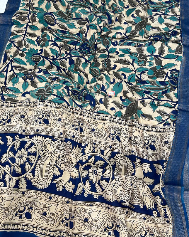 Premium Chennuri Silk Dupatta – Dark Blue Grey Colour