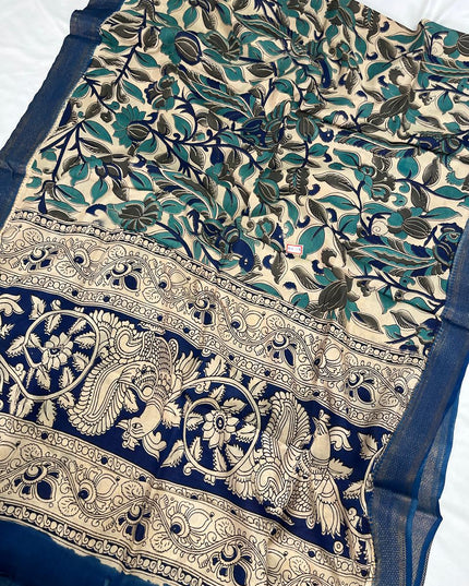 Premium Chennuri Silk Dupatta – Dark Blue Grey Colour