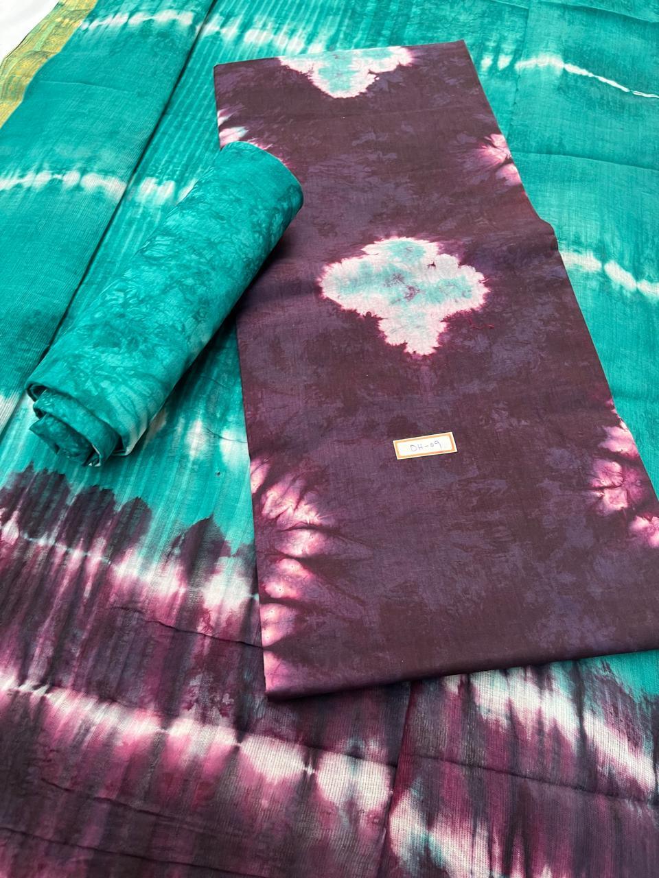 Comfort Dirty Purple Cotton Dress Material Paired with Cotton Dupatta