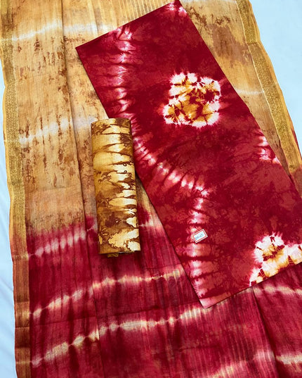 Comfort Wine Red Cotton Dress Material Paired with Cotton Dupatta