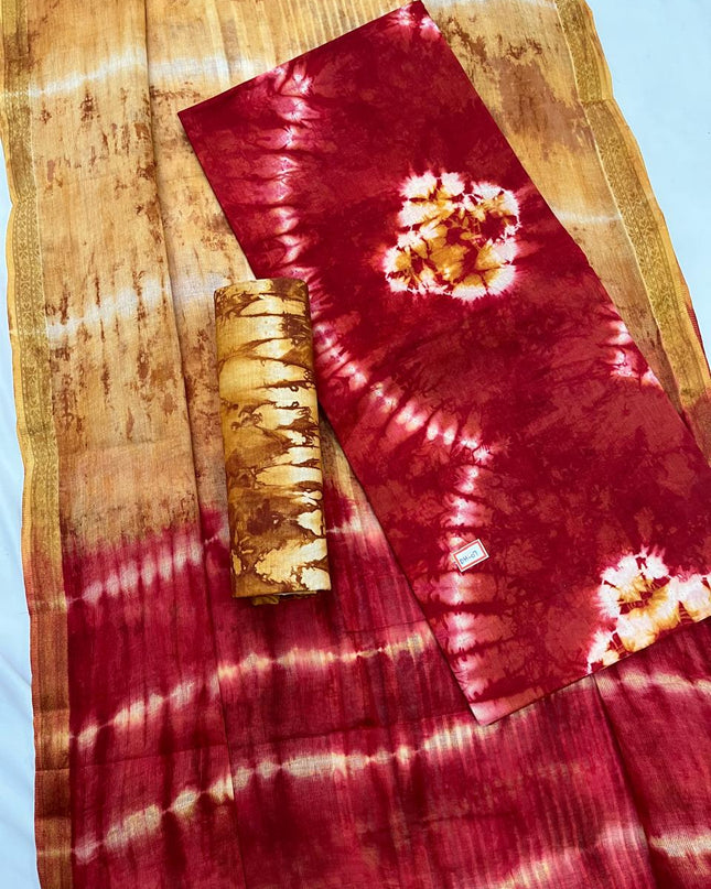 Comfort Wine Red Cotton Dress Material Paired with Cotton Dupatta
