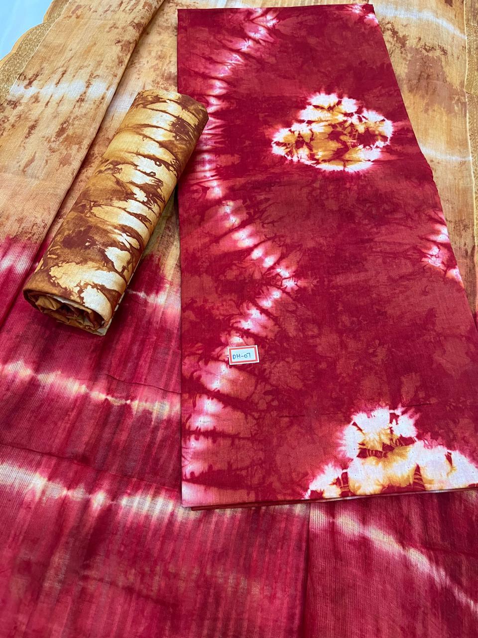 Comfort Wine Red Cotton Dress Material Paired with Cotton Dupatta