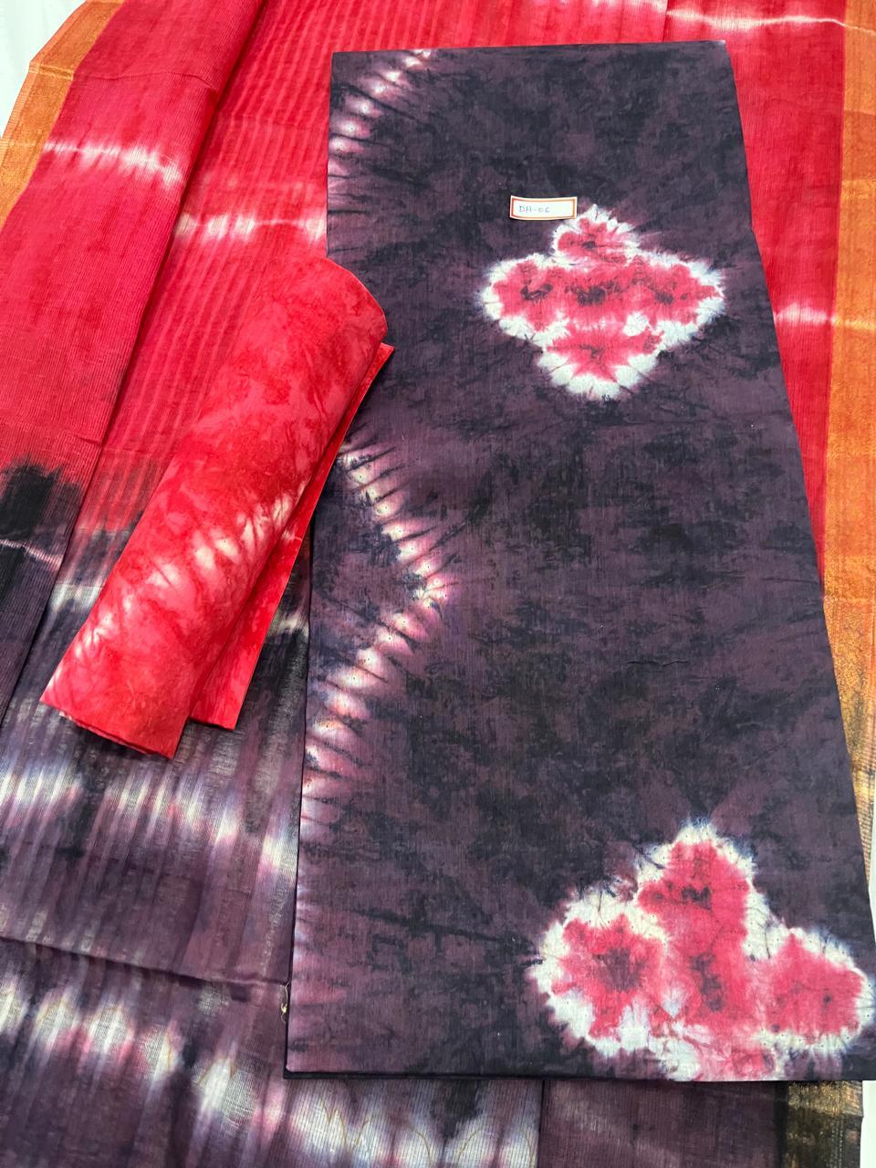 Comfort Purple Taupe Cotton Dress Material Paired with Cotton Dupatta
