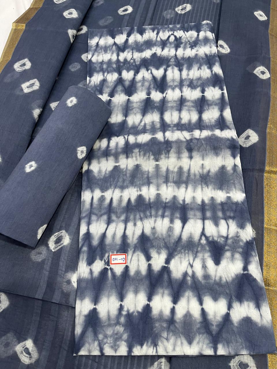 Comfort Shuttle Gray Cotton Dress Material Paired with Cotton Dupatta
