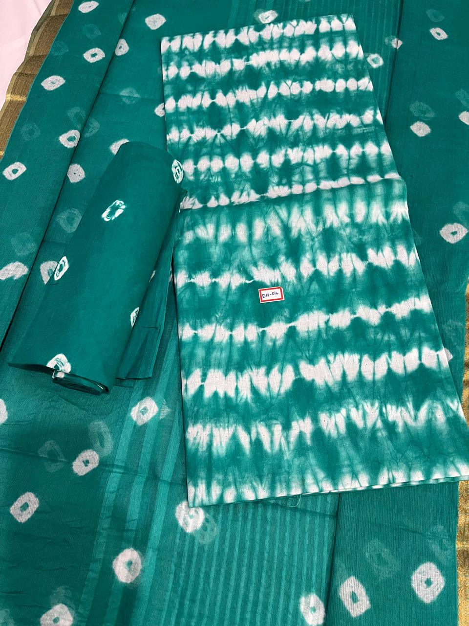 Comfort Blue Stone Cotton Dress Material Paired with Cotton Dupatta